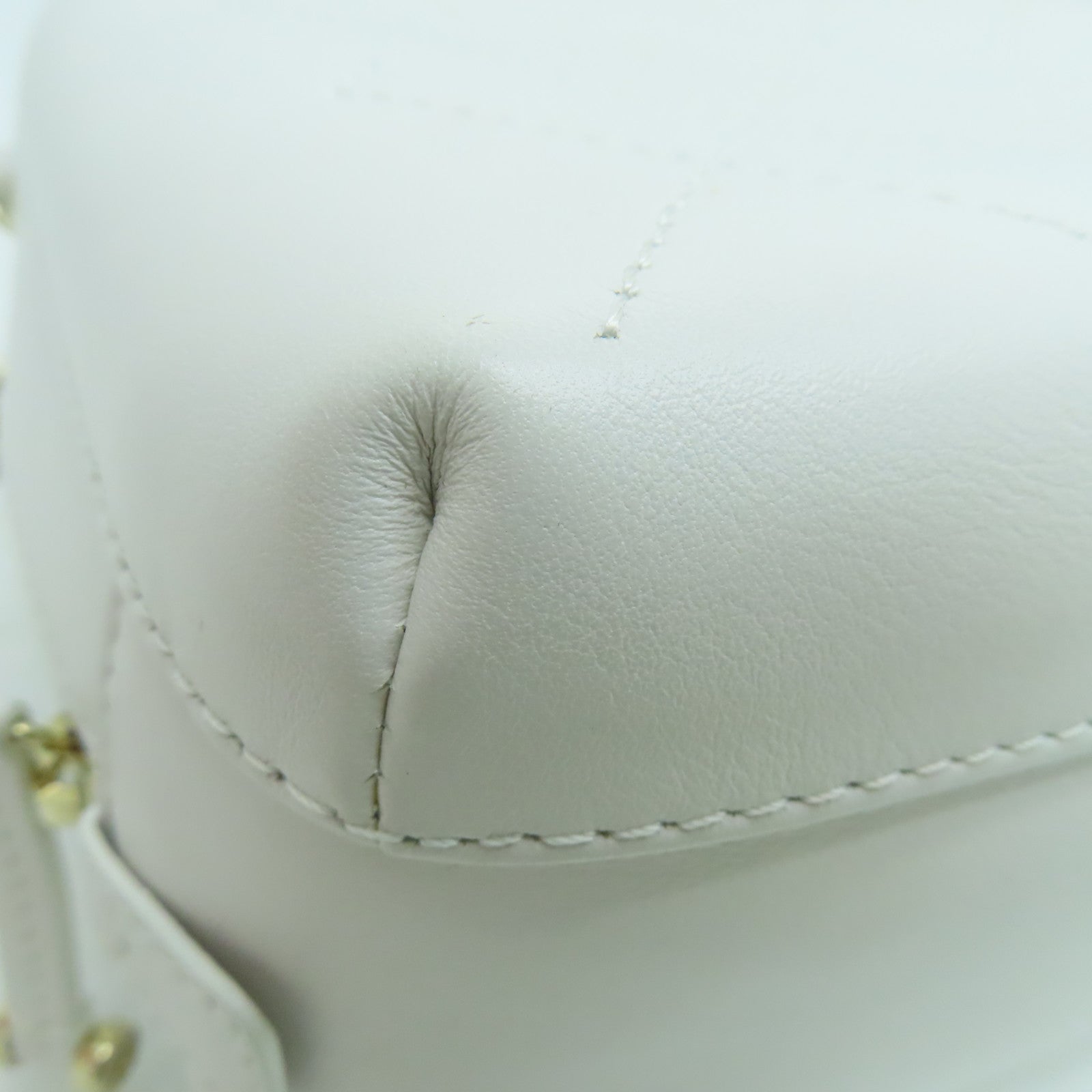 CHANEL 牛皮皮革2 Way Chain Shoulder金色手挽鏈帶肩背兩用袋白色