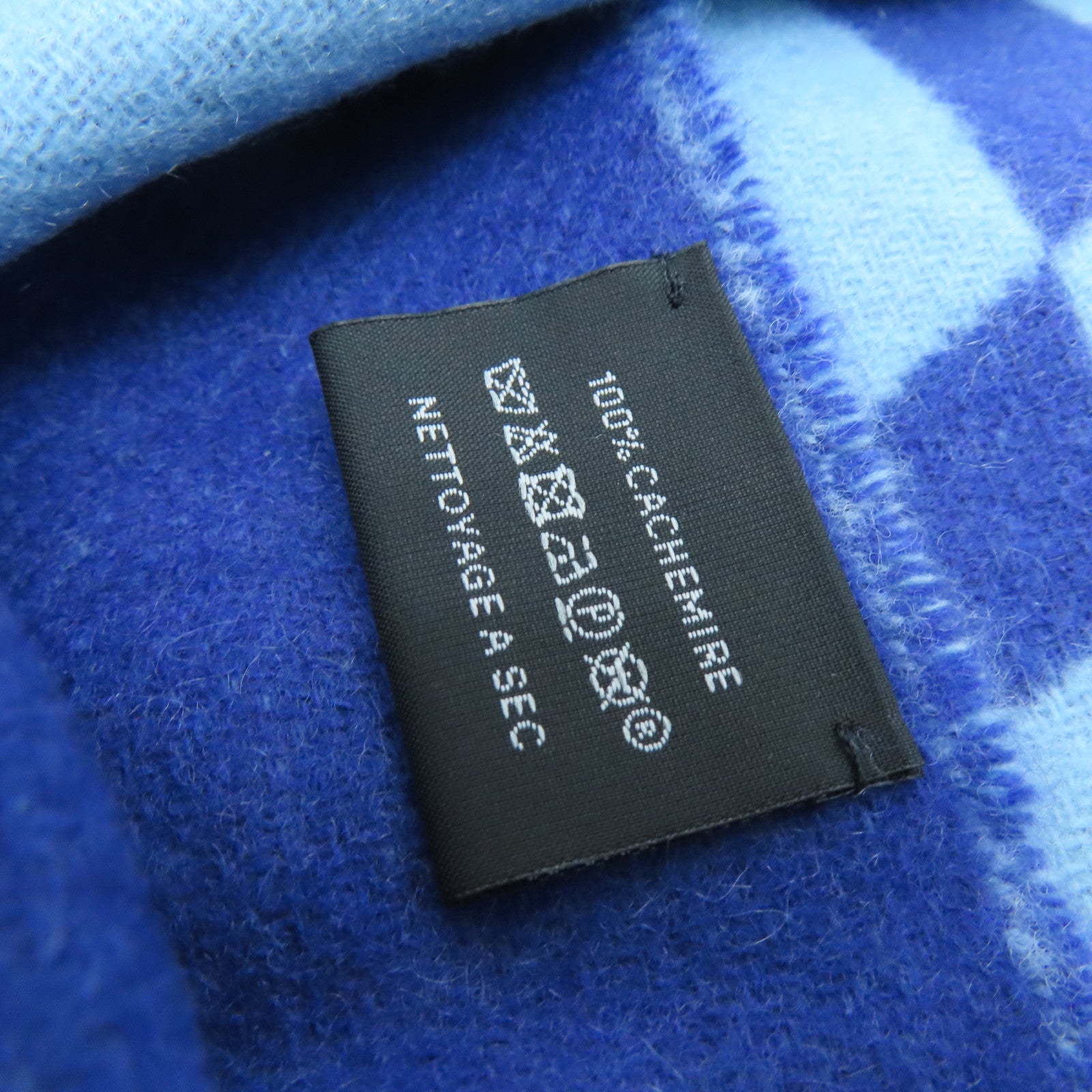 HERMES 羊绒Scarf颈巾蓝色