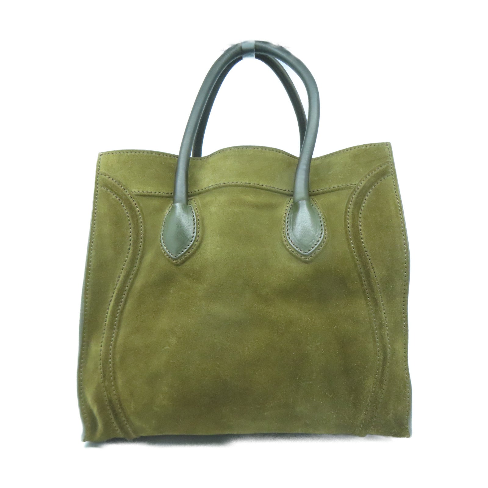 CELINE 牛皮皮革Luggage黑扣手挽袋啡色