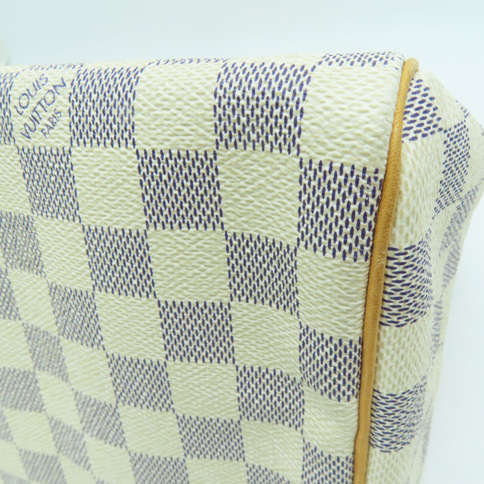 LOUIS VUITTON [Sharp Discount] Damier Azur Speedy 30 Gold Buckle Hand Bag Beige
