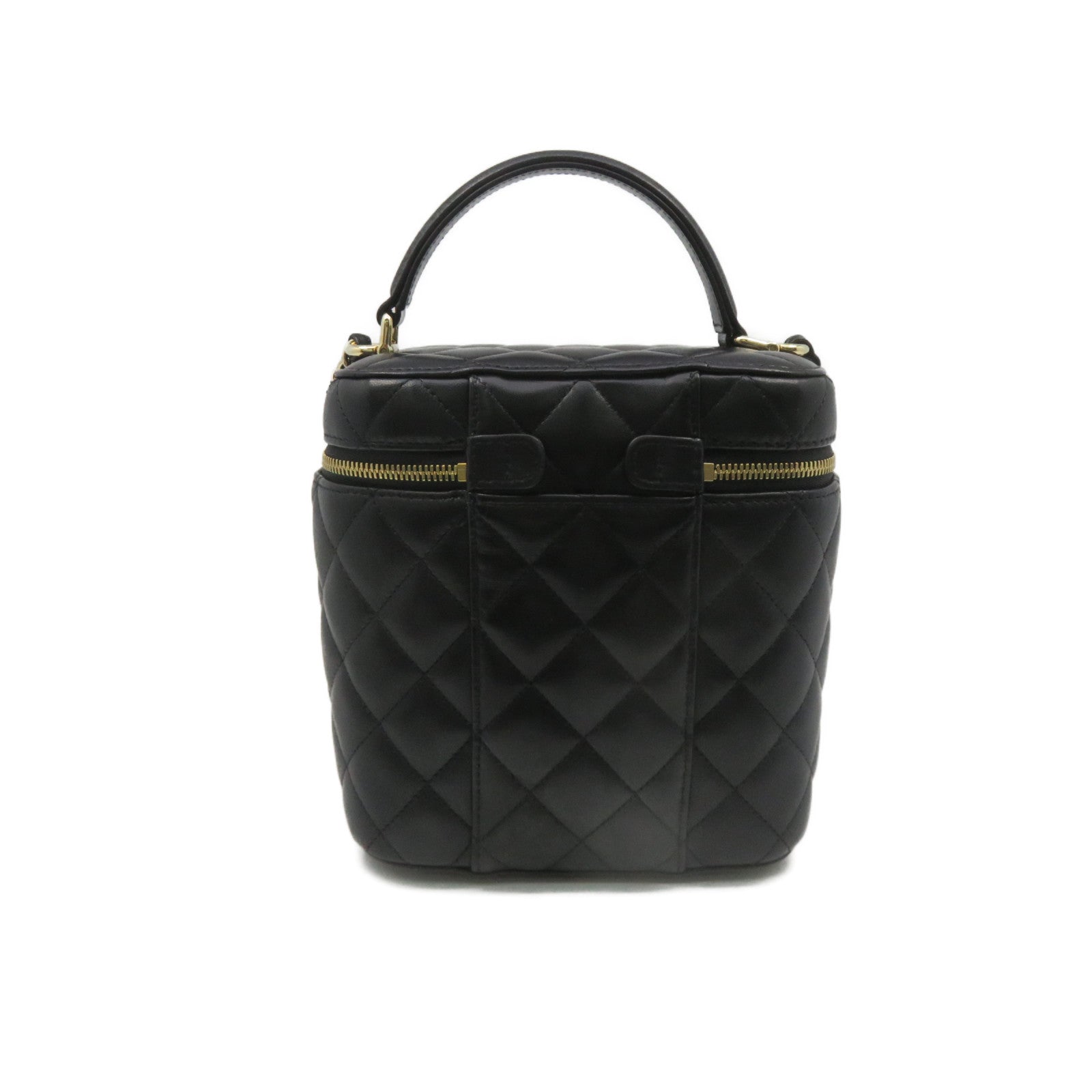CHANEL 【激減優惠】菱格羊皮皮革金扣Small Vanity Case 2way Shoulder Bag鏈帶手挽肩背兩用袋黑色