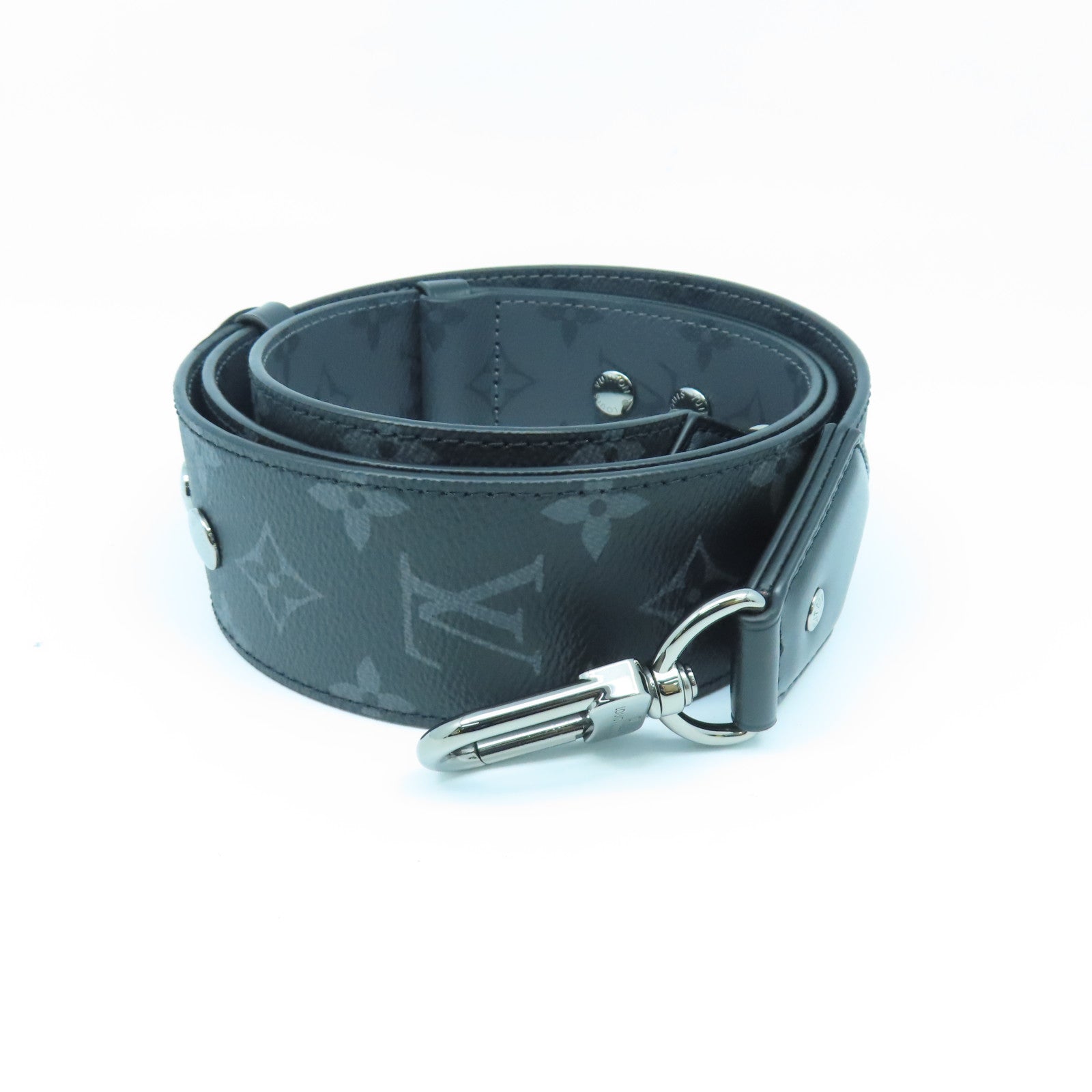 LOUIS VUITTON Monogram Eclipse Shoulder Strap肩背帶黑色