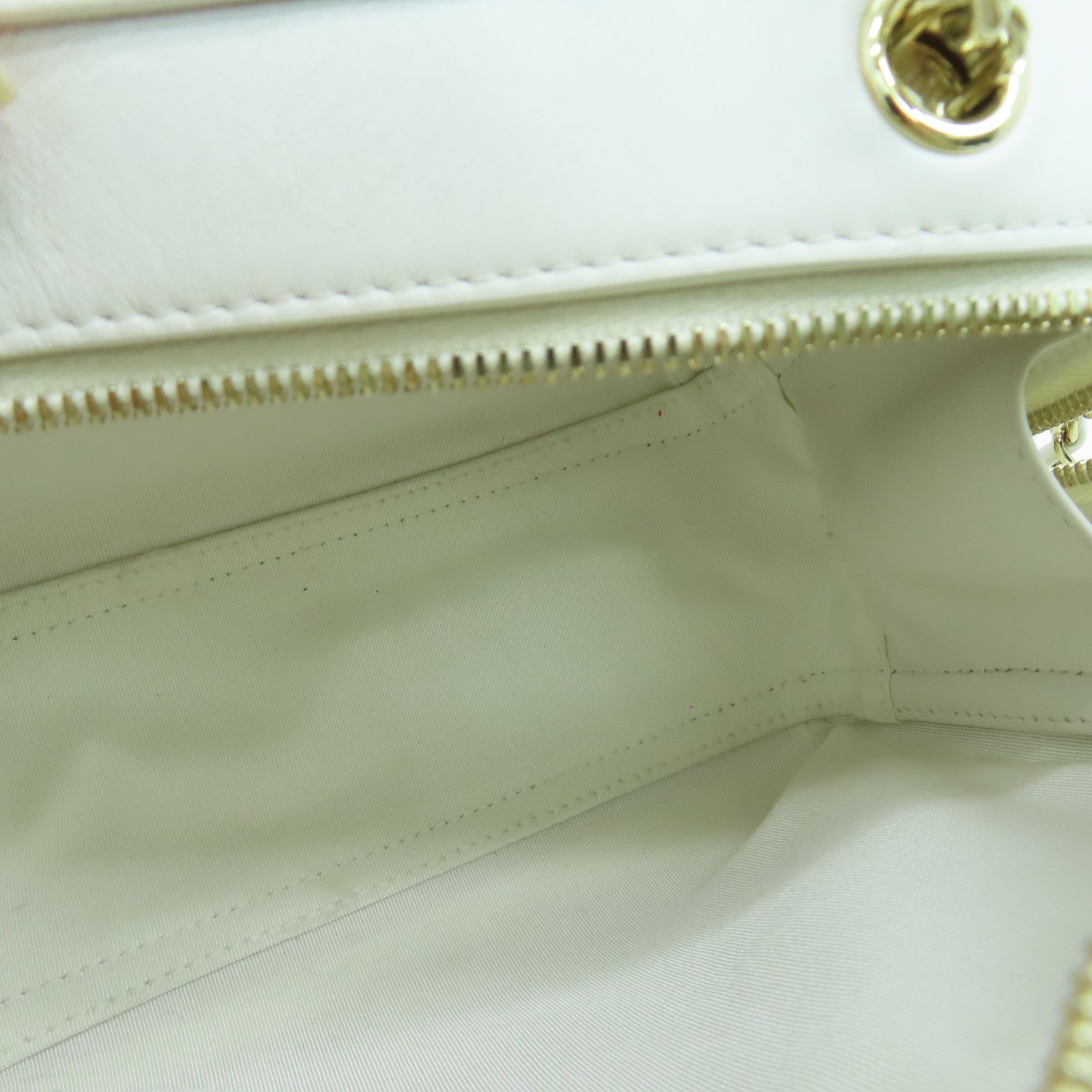 CHANEL 牛皮皮革2 Way Chain Shoulder金色手挽鏈帶肩背兩用袋白色