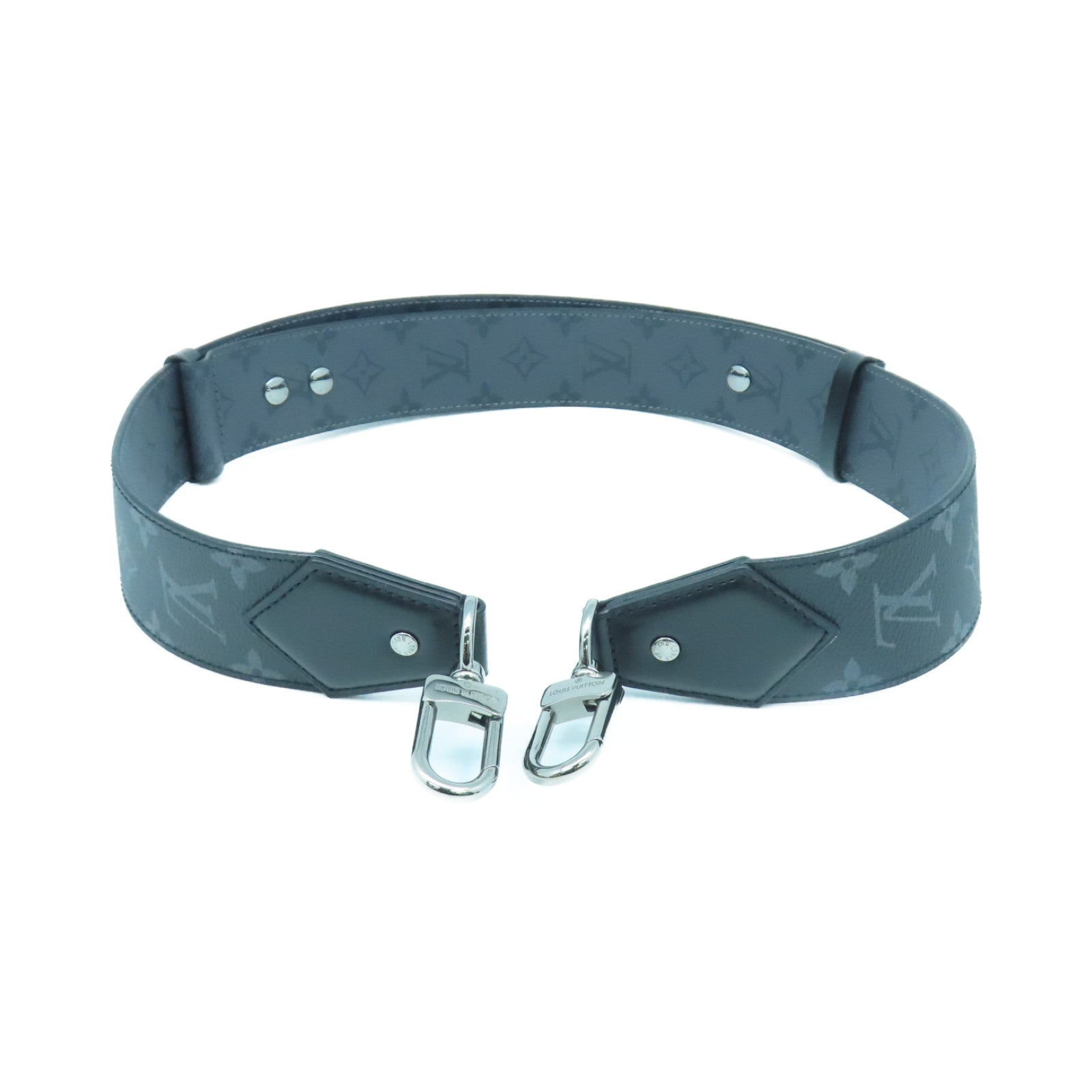 LOUIS VUITTON Monogram Eclipse Shoulder Strap肩背帶黑色