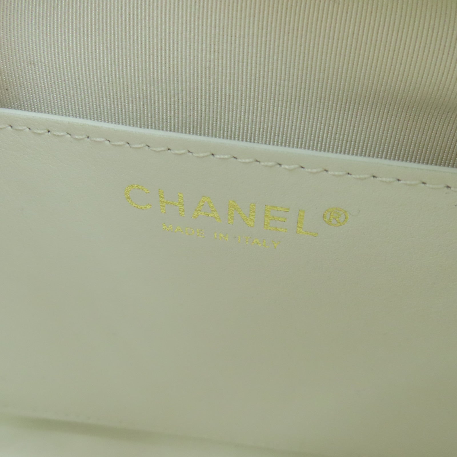 CHANEL 牛皮皮革2 Way Chain Shoulder金色手挽鏈帶肩背兩用袋白色