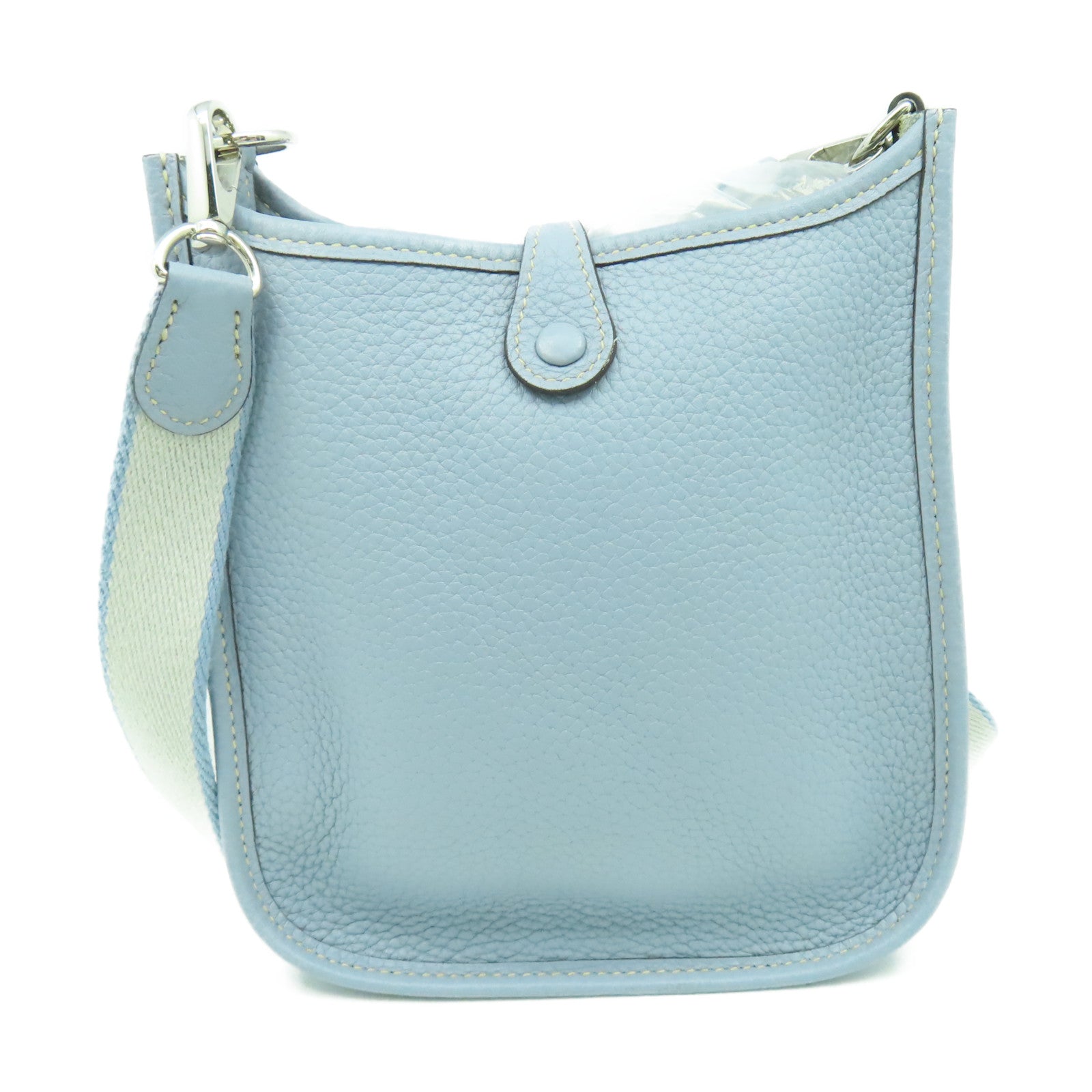 HERMES Clemence皮革Evelyn TPM銀扣肩背袋藍色
