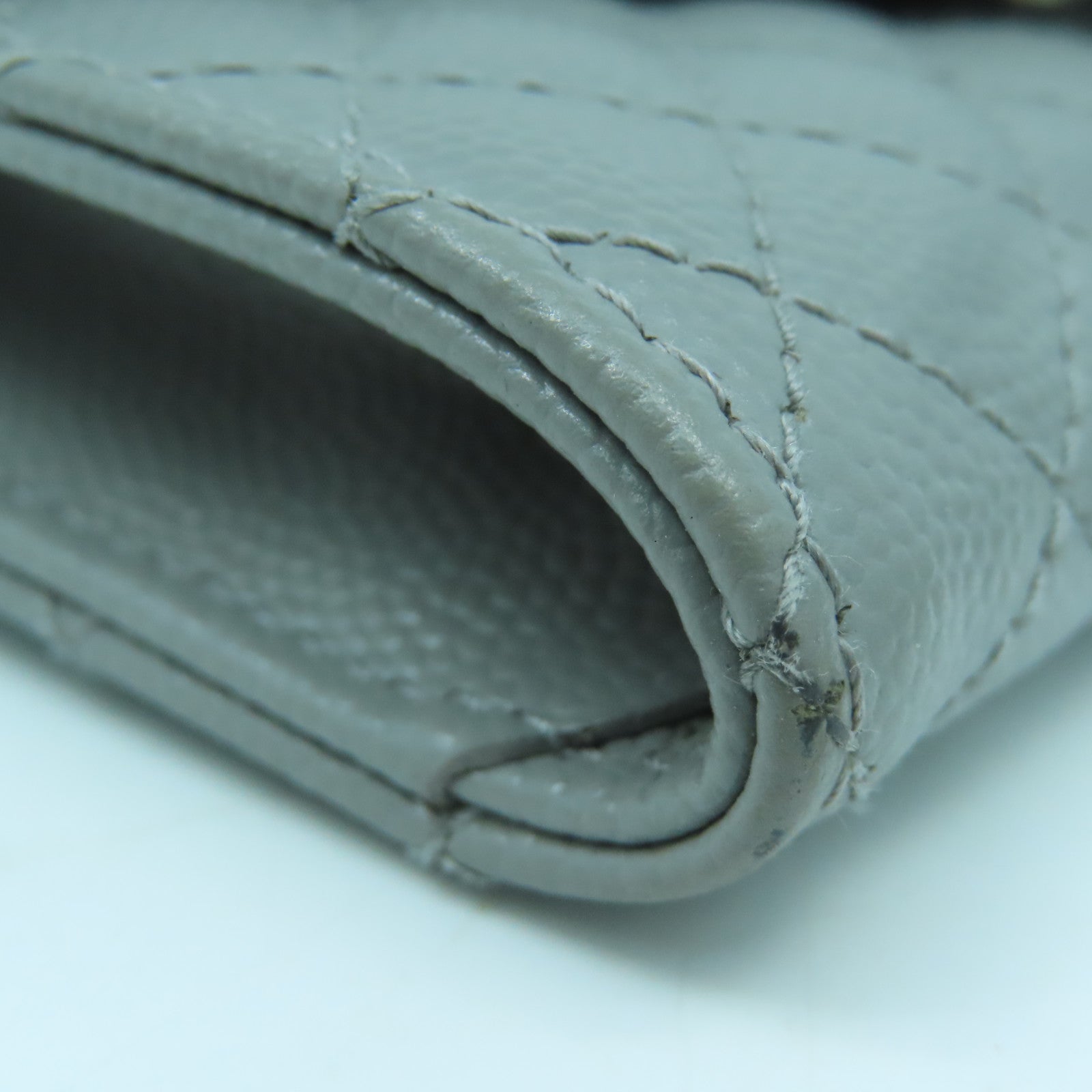 SAINT LAURENT 牛皮皮革Wallet銀扣錢包灰色