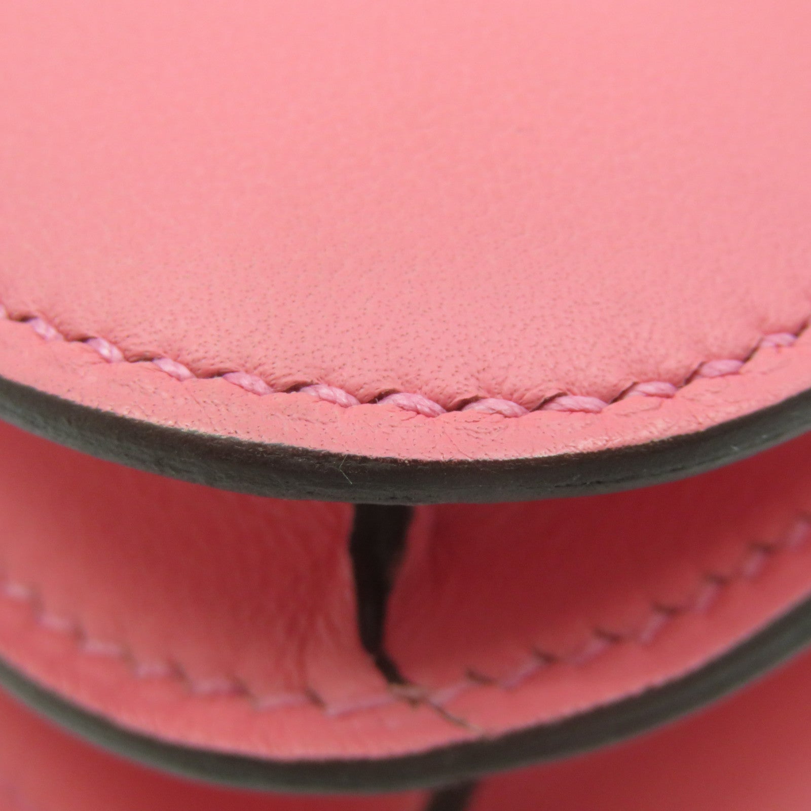 HERMES Swift皮革Constance Mini Shoulder Bag银扣肩背袋Rose Azalee粉红色