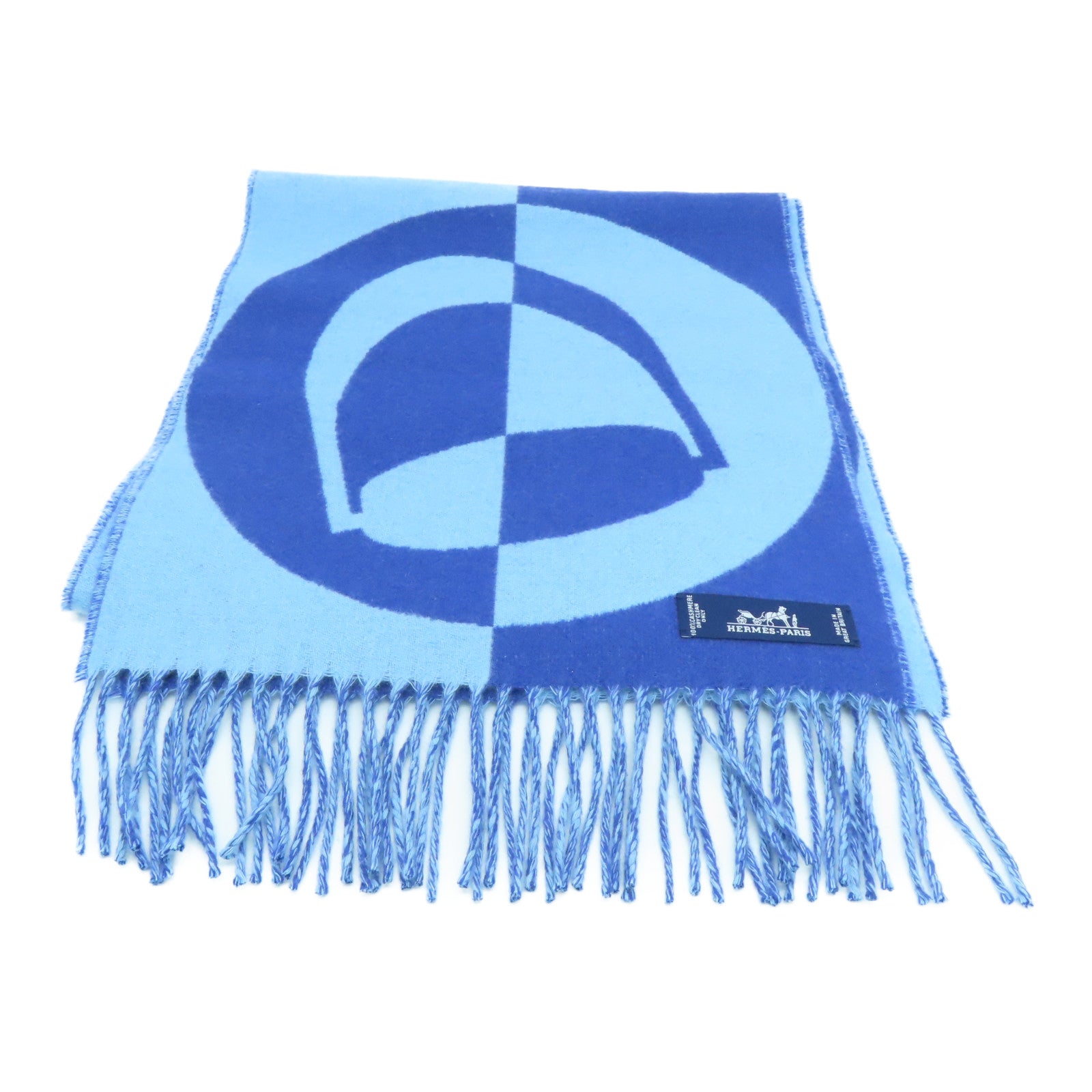 HERMES 羊绒Scarf颈巾蓝色
