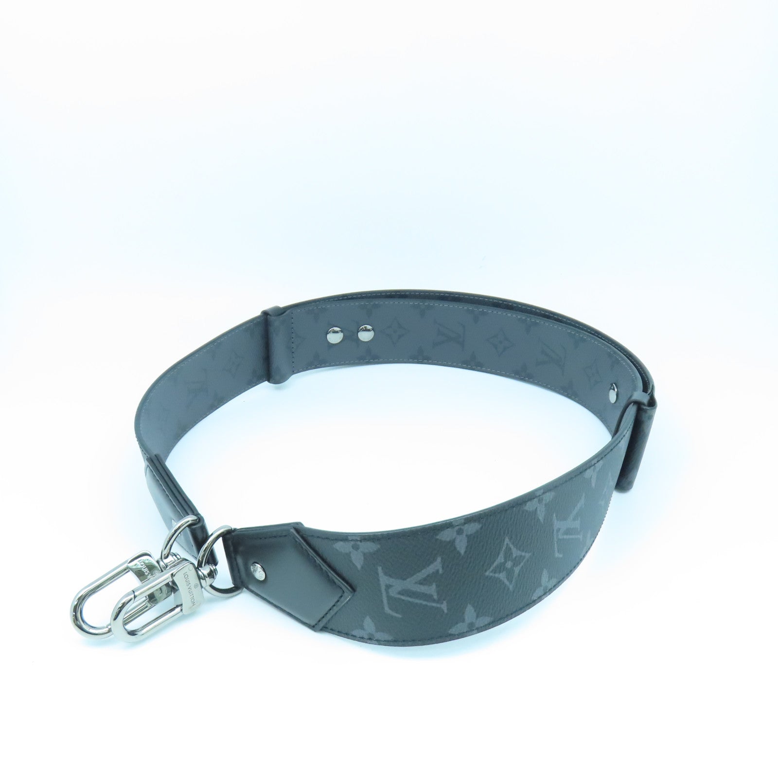 LOUIS VUITTON Monogram Eclipse Shoulder Strap肩背帶黑色