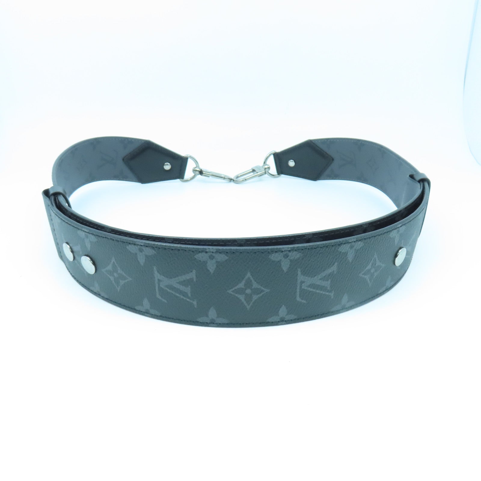LOUIS VUITTON Monogram Eclipse Shoulder Strap肩背帶黑色