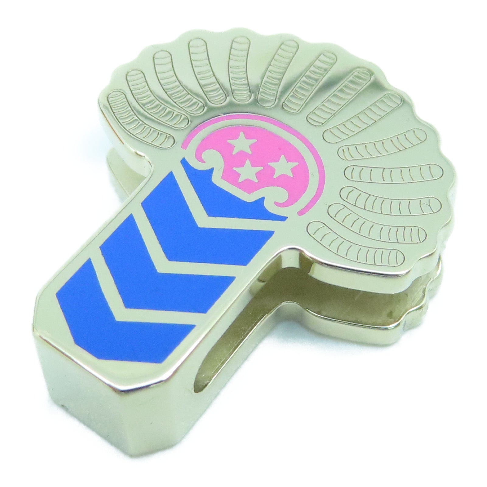 HERMES Scarf Ring Metal Scarf Buckle Gold/Pink/Blue