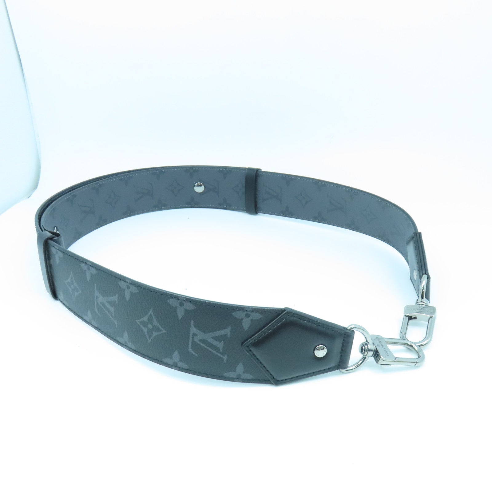LOUIS VUITTON Monogram Eclipse Shoulder Strap肩背帶黑色