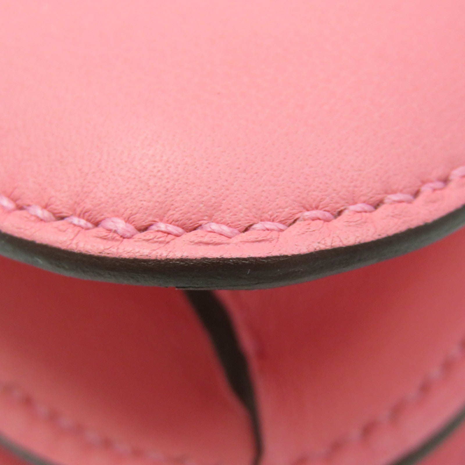 HERMES Swift皮革Constance Mini Shoulder Bag银扣肩背袋Rose Azalee粉红色