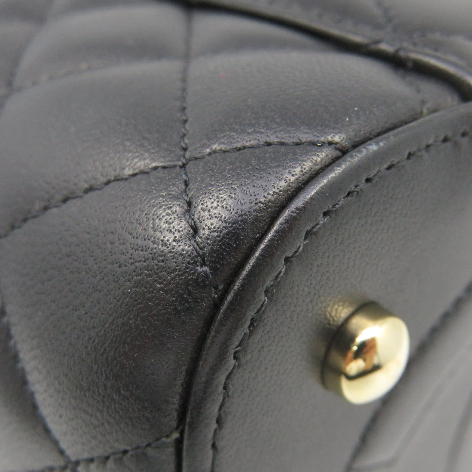 CHANEL 【激減優惠】菱格羊皮皮革金扣Small Vanity Case 2way Shoulder Bag鏈帶手挽肩背兩用袋黑色