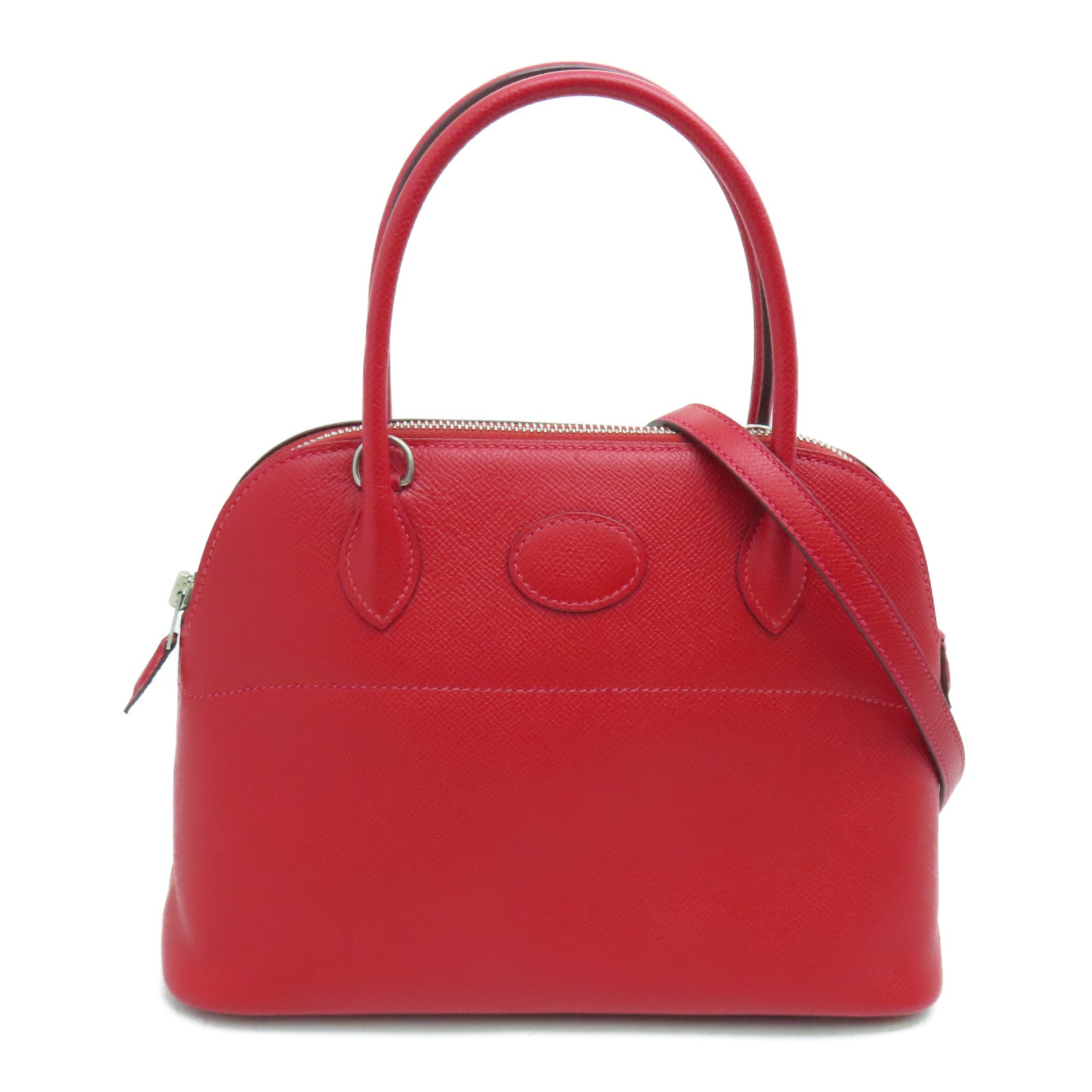 HERMES 【激減優惠】Epsom皮革Bolide 27 Hand Bag銀扣手挽袋紅色