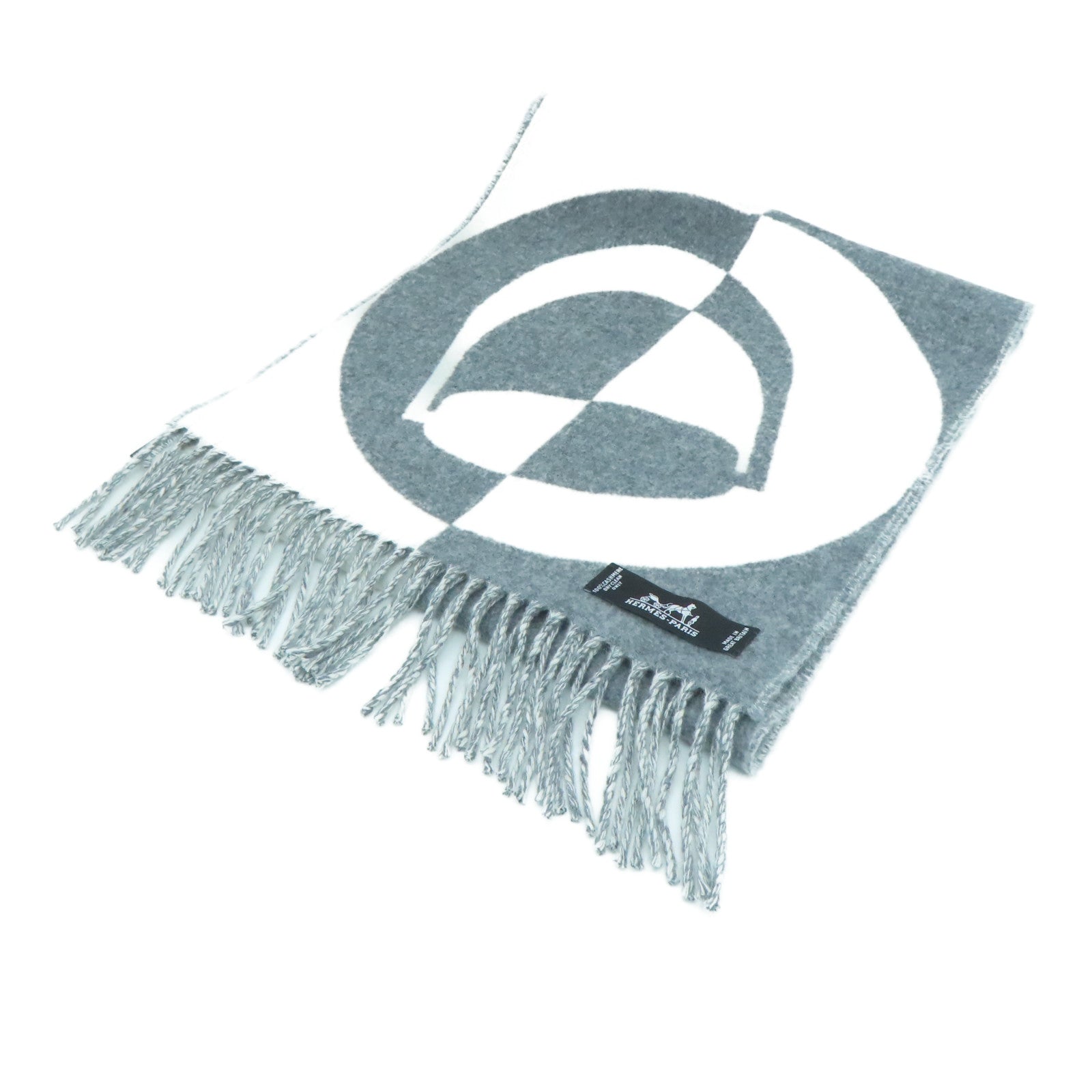 HERMES 羊绒Scarf颈巾灰色