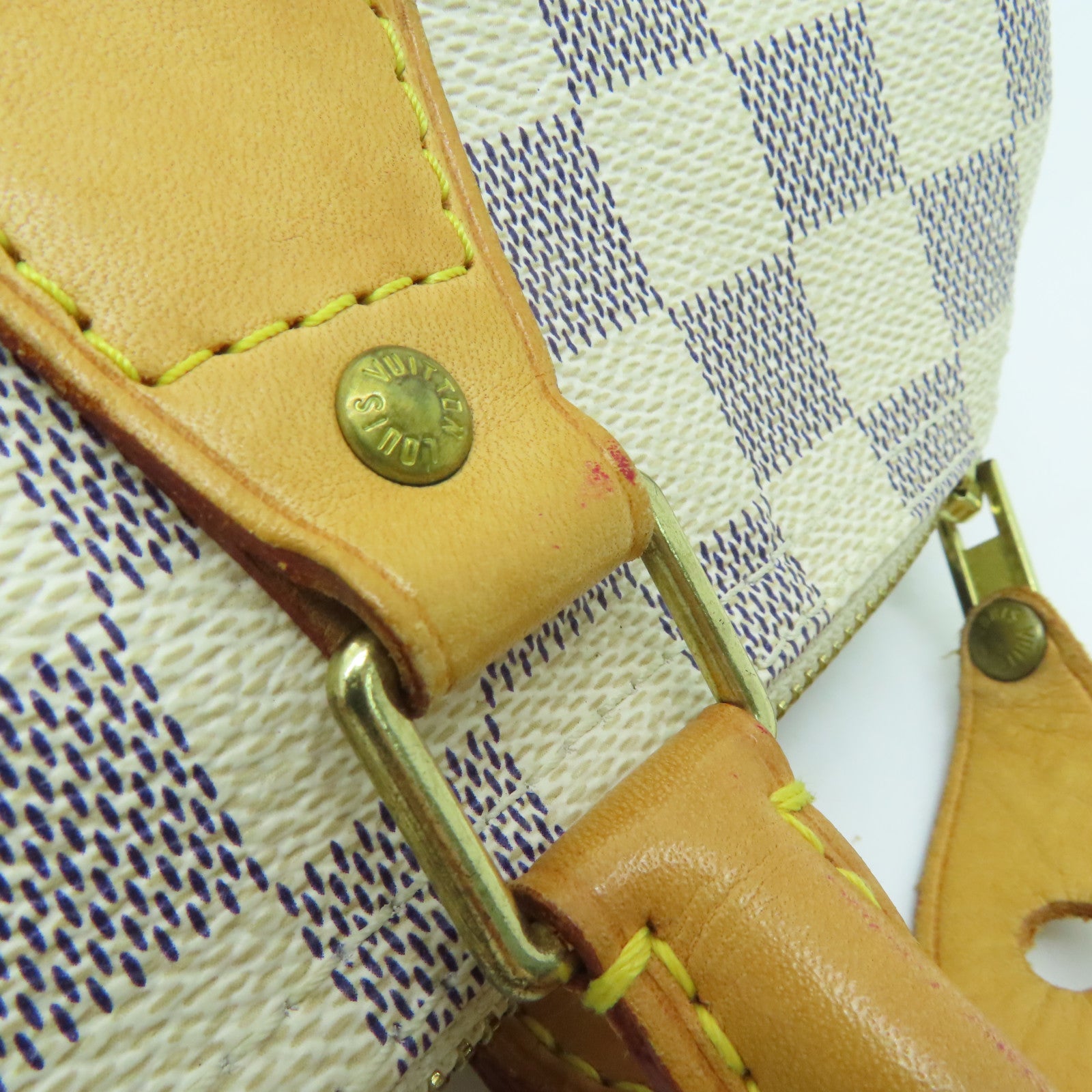 LOUIS VUITTON [Sharp Discount] Damier Azur Speedy 30 Gold Buckle Hand Bag Beige