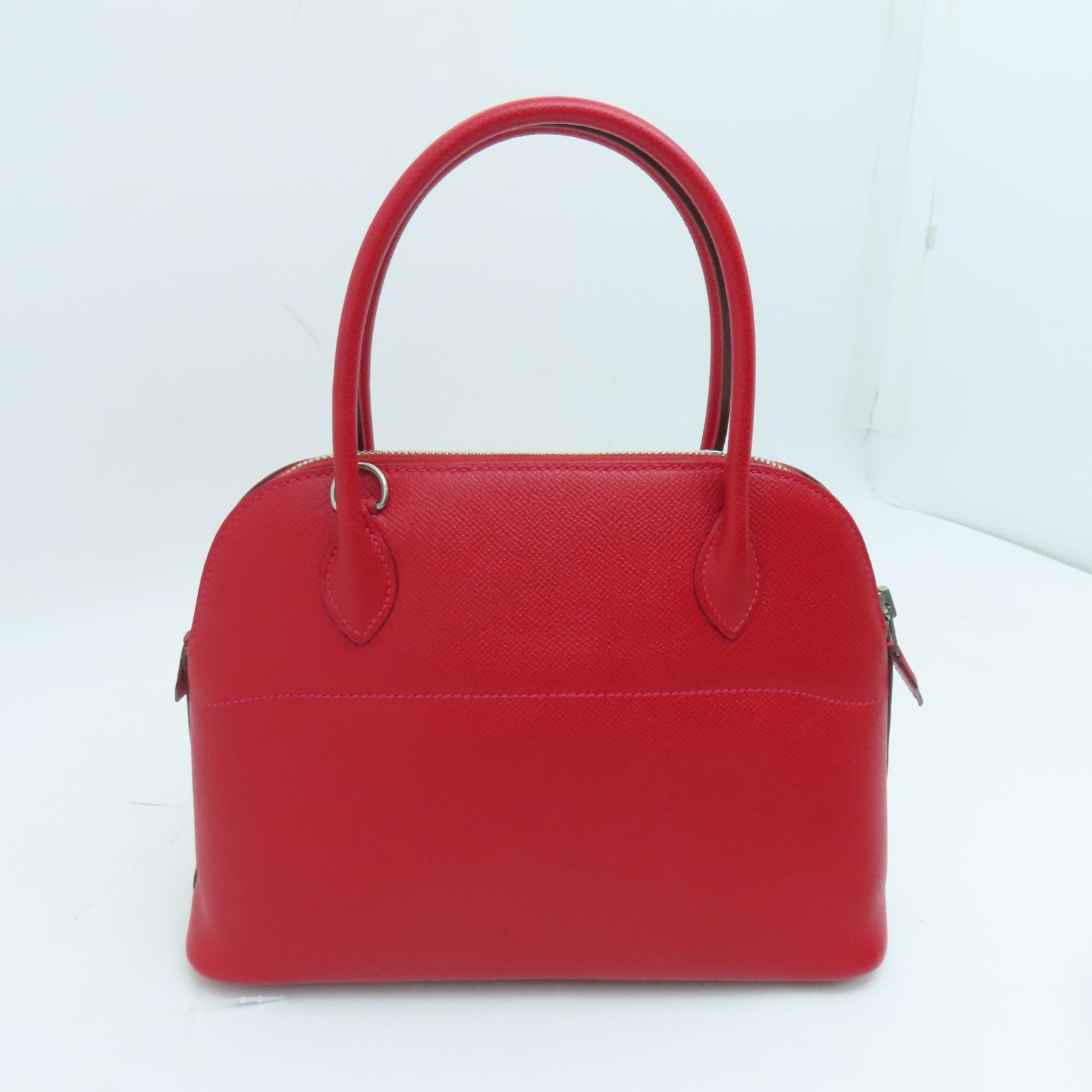 HERMES 【激減優惠】Epsom皮革Bolide 27 Hand Bag銀扣手挽袋紅色