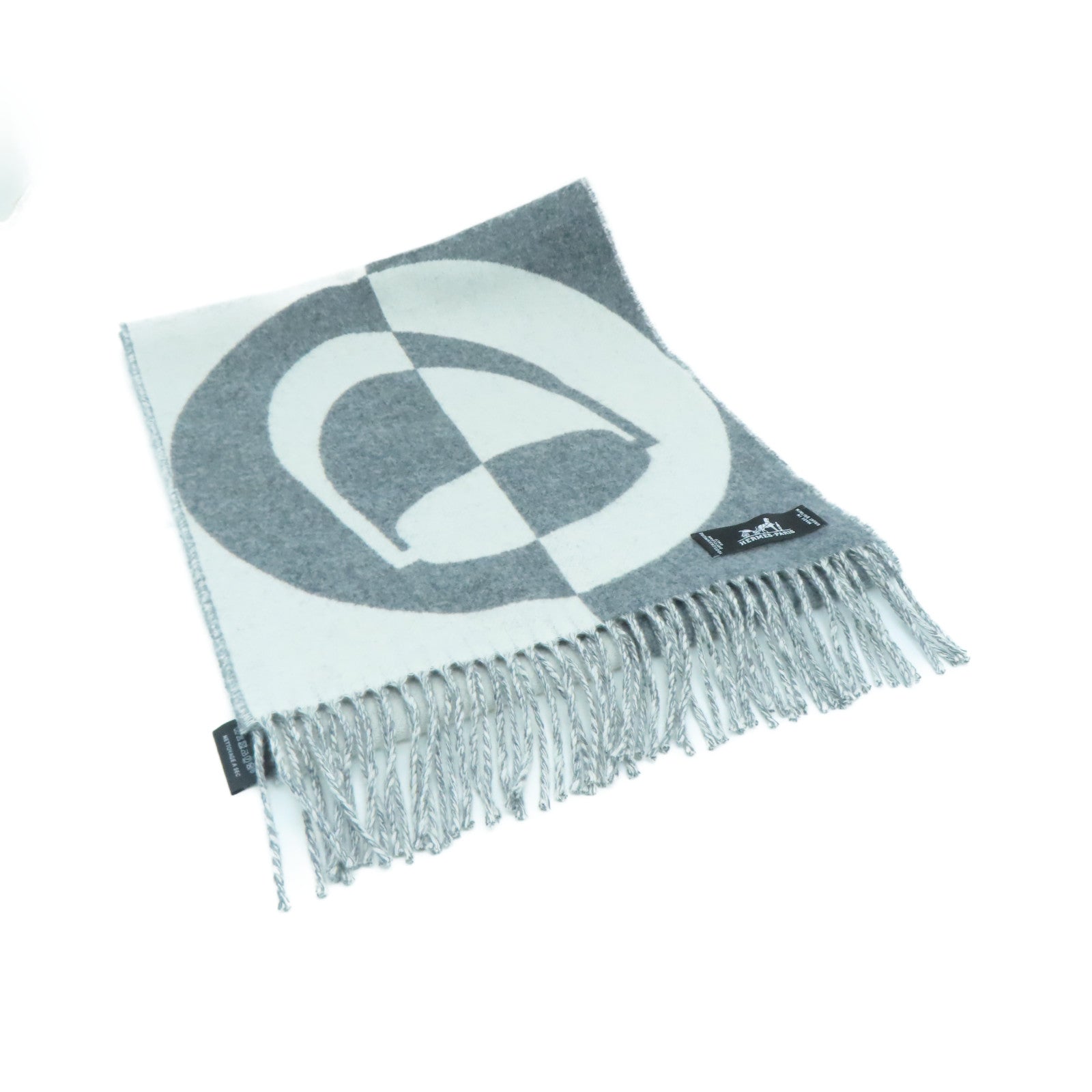 HERMES 羊绒Scarf颈巾灰色