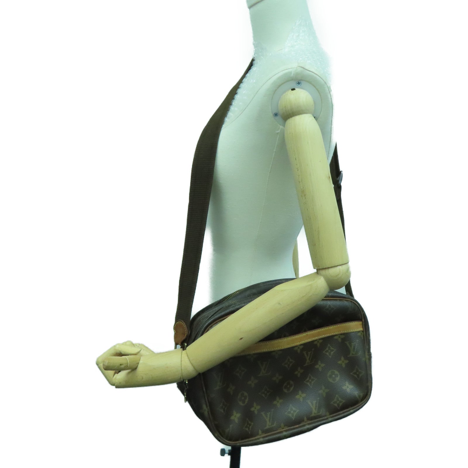 LOUIS VUITTON 【激減優惠】Monogram Reporter金扣肩背袋棕色