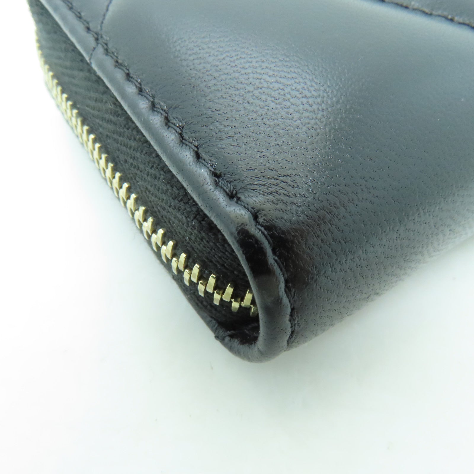 CHANEL 菱格羊皮皮革Coin Case金扣零錢包黑色
