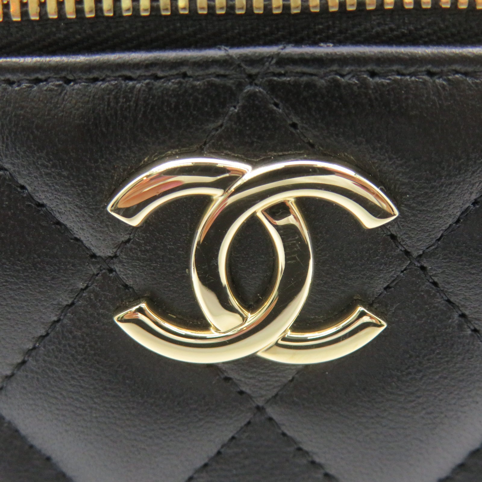 CHANEL 【激減優惠】菱格羊皮皮革金扣Small Vanity Case 2way Shoulder Bag鏈帶手挽肩背兩用袋黑色
