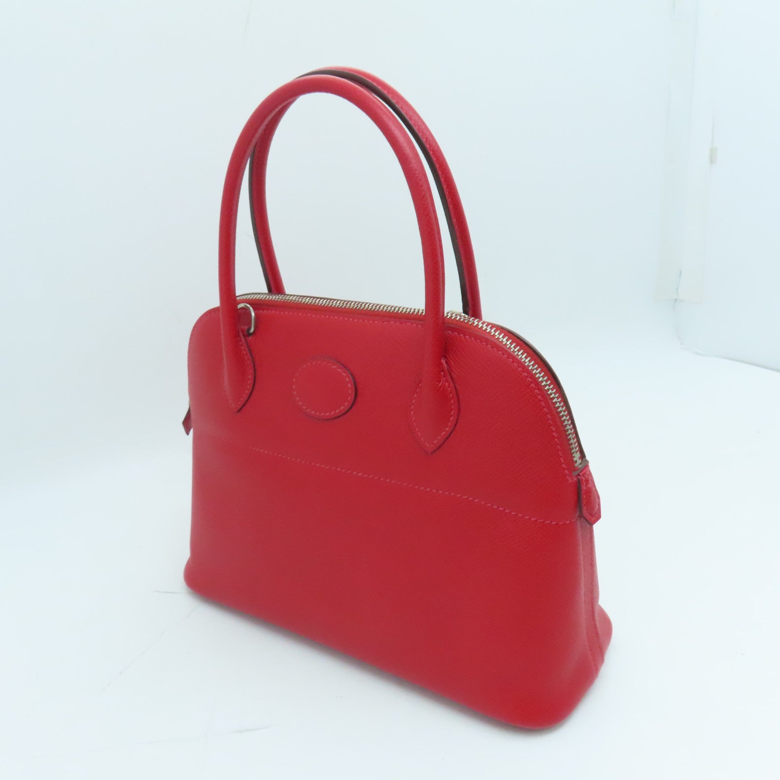 HERMES 【激減優惠】Epsom皮革Bolide 27 Hand Bag銀扣手挽袋紅色