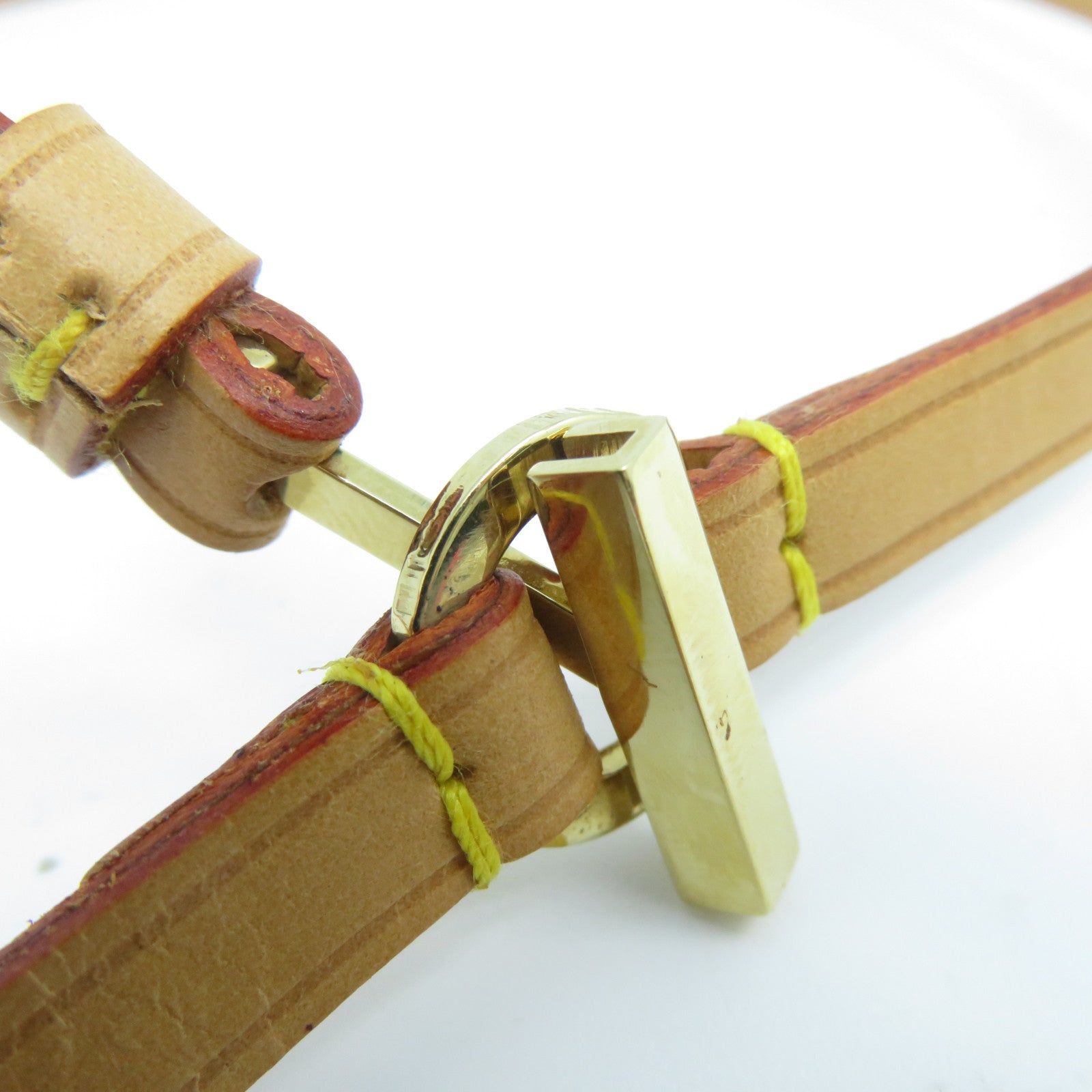 LOUIS VUITTON 皮革Strap金扣肩背帶啡色