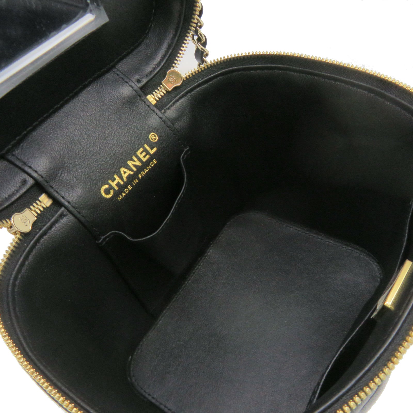 CHANEL 【激減優惠】菱格羊皮皮革金扣Small Vanity Case 2way Shoulder Bag鏈帶手挽肩背兩用袋黑色