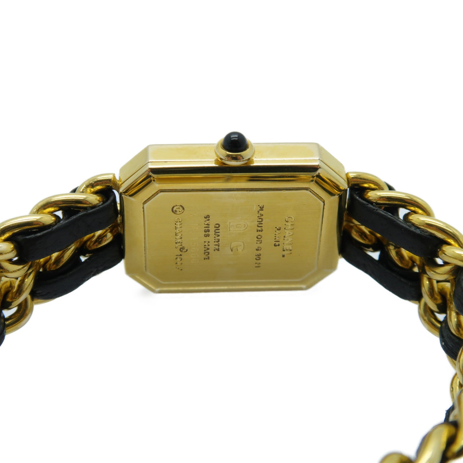 CHANEL Premiere M鍍金手錶石英機芯黑色/金色