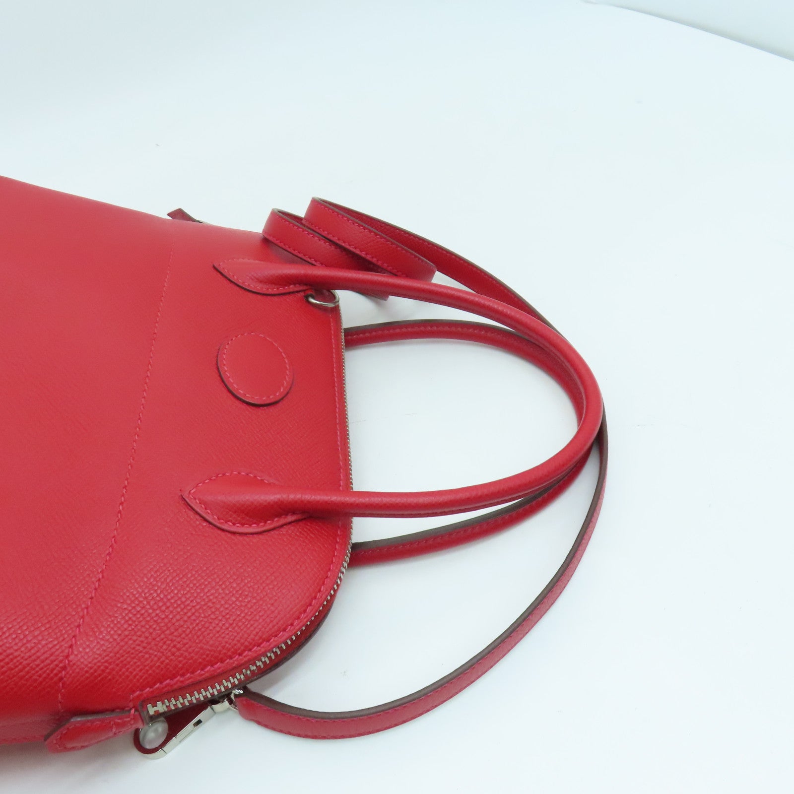 HERMES 【激減優惠】Epsom皮革Bolide 27 Hand Bag銀扣手挽袋紅色