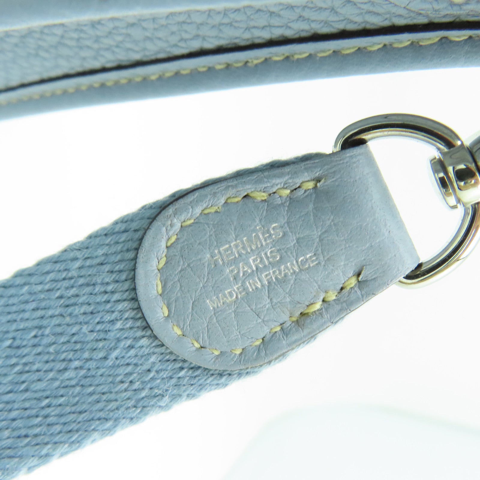 HERMES Clemence皮革Evelyn TPM銀扣肩背袋藍色