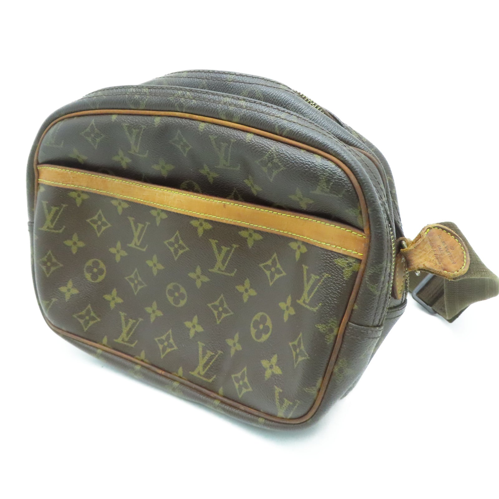LOUIS VUITTON 【激減優惠】Monogram Reporter金扣肩背袋棕色
