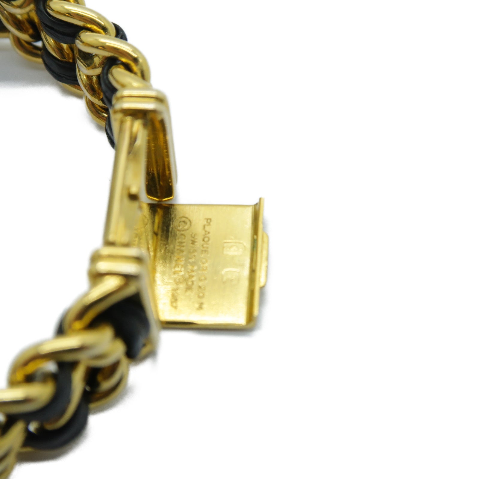 CHANEL Premiere M鍍金手錶石英機芯黑色/金色