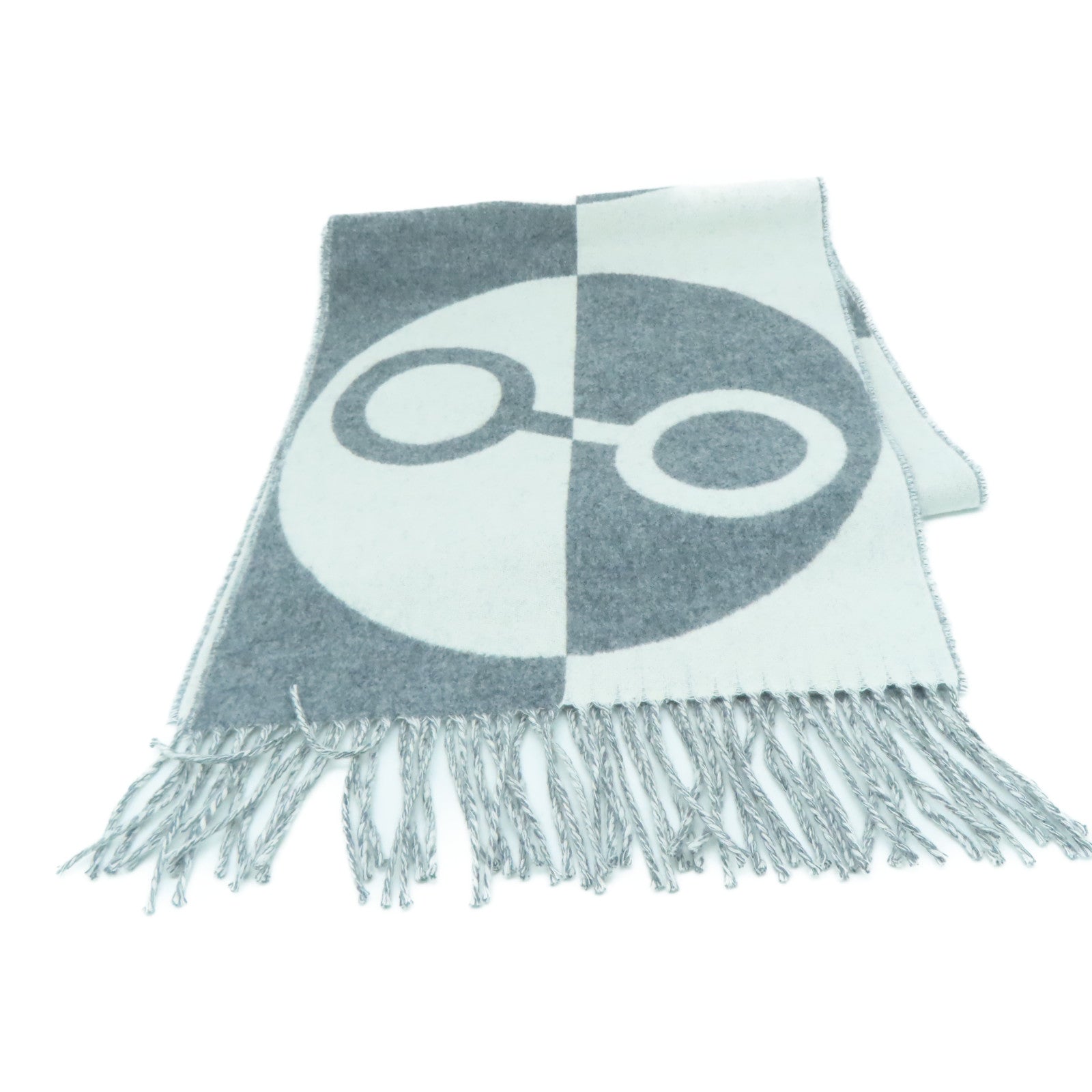 HERMES 羊绒Scarf颈巾灰色