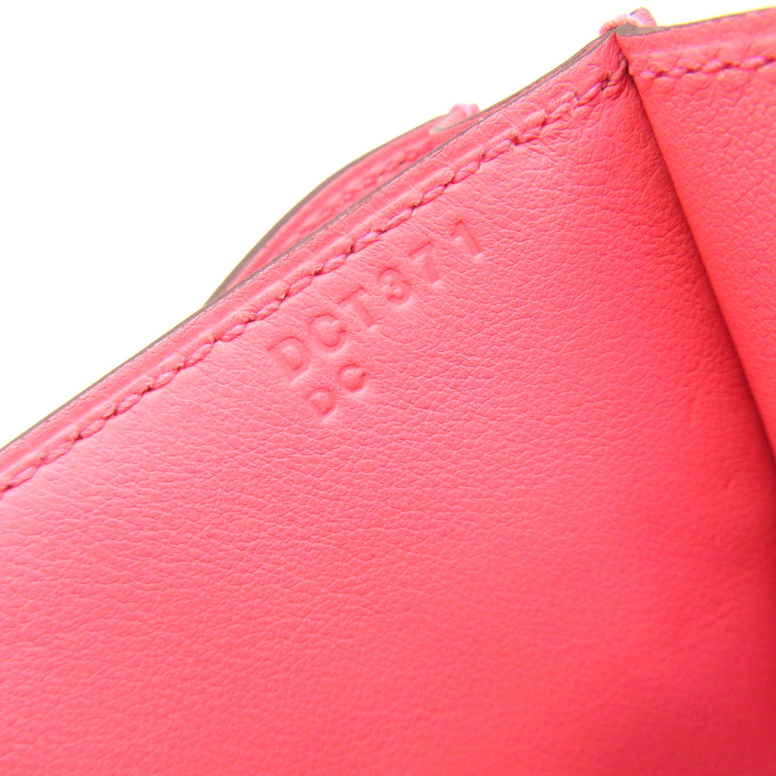HERMES Swift皮革Constance Mini Shoulder Bag银扣肩背袋Rose Azalee粉红色