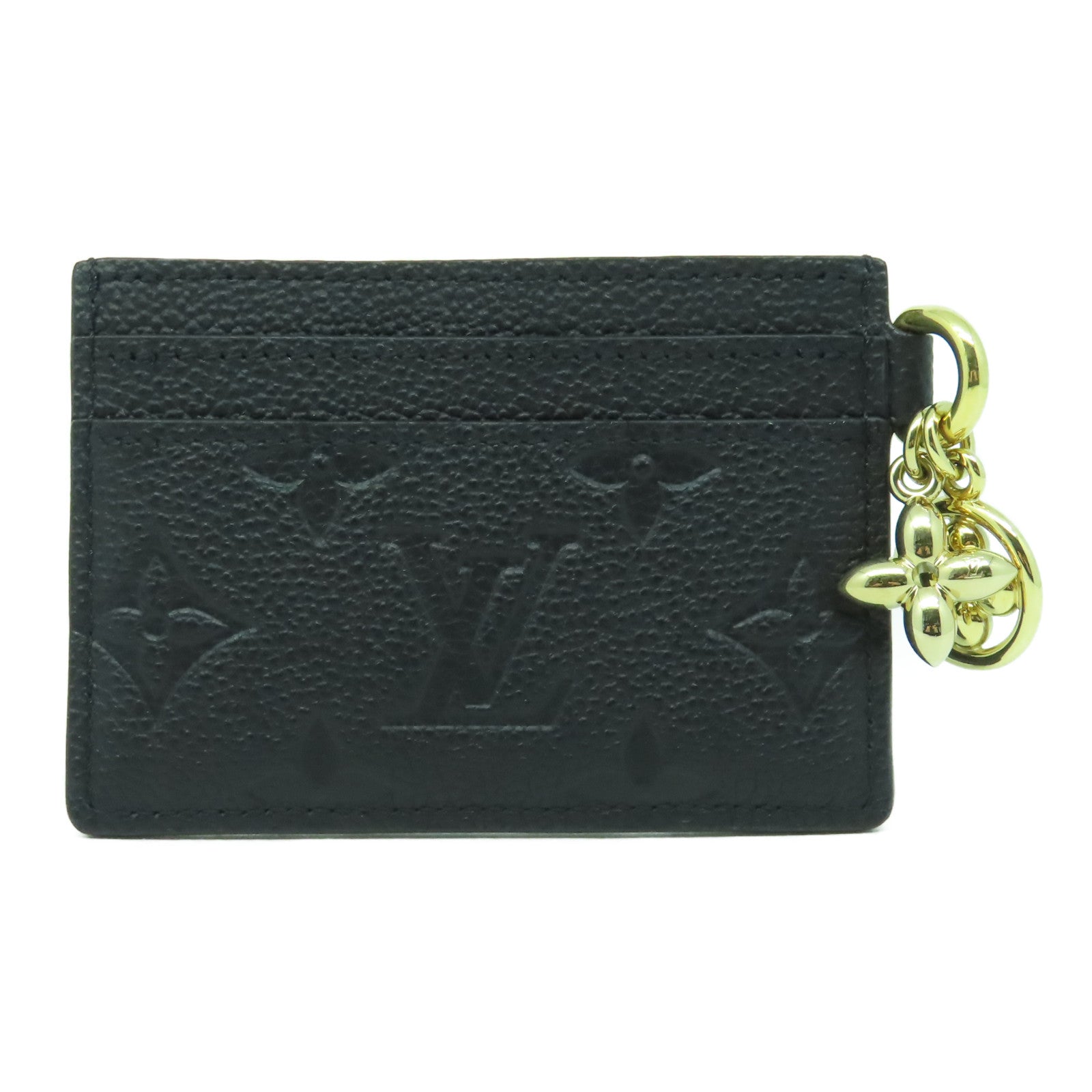 LOUIS VUITTON Monogram Empreinte Charm Card Holder金扣卡片套黑色