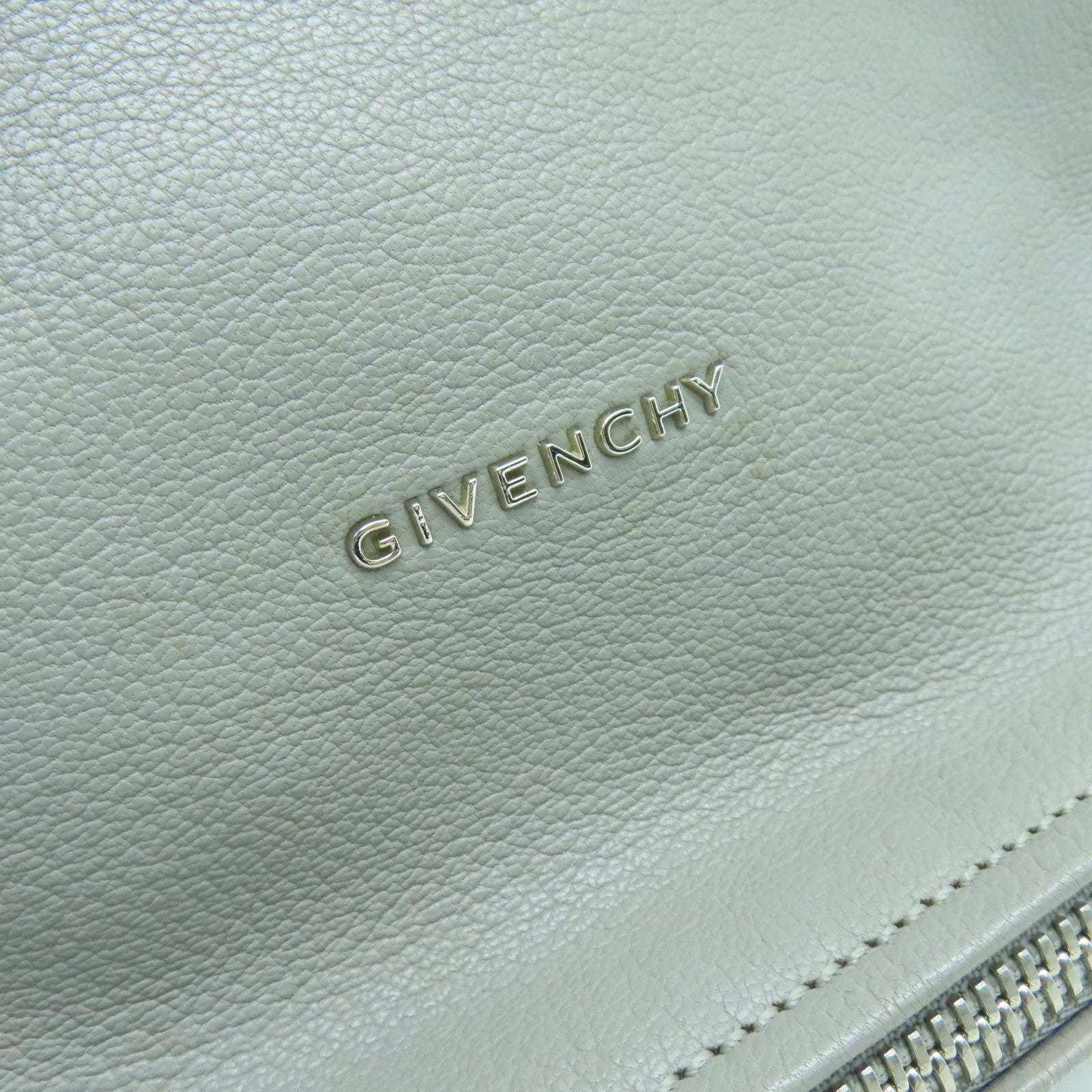 GIVENCHY 牛皮皮革Pandora手挽肩背两用袋银扣灰色