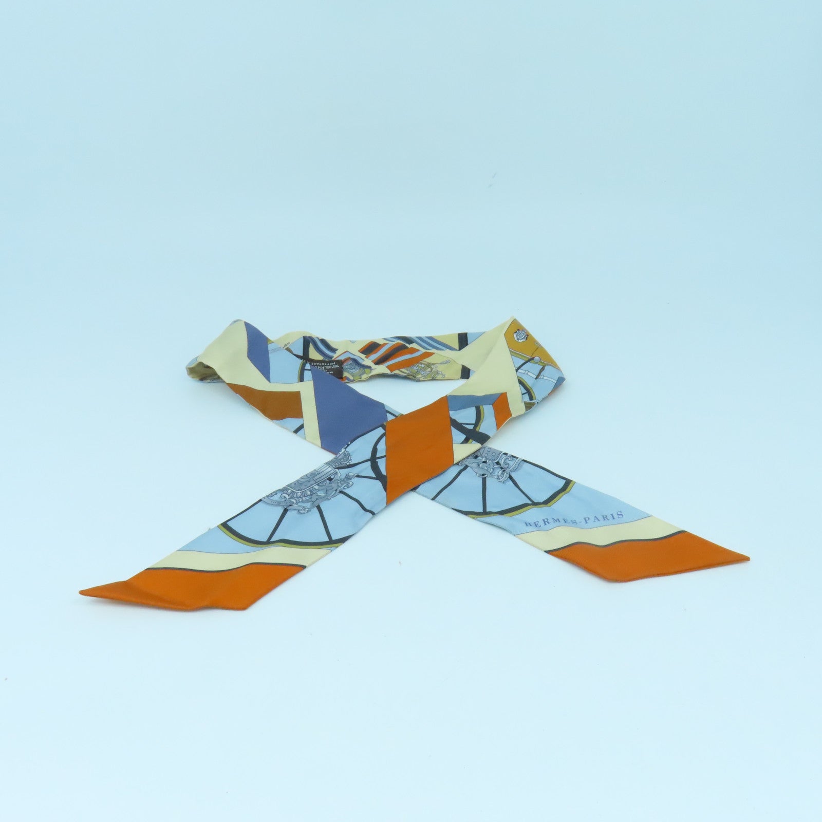 HERMES 絲質Twilly絲巾彩色