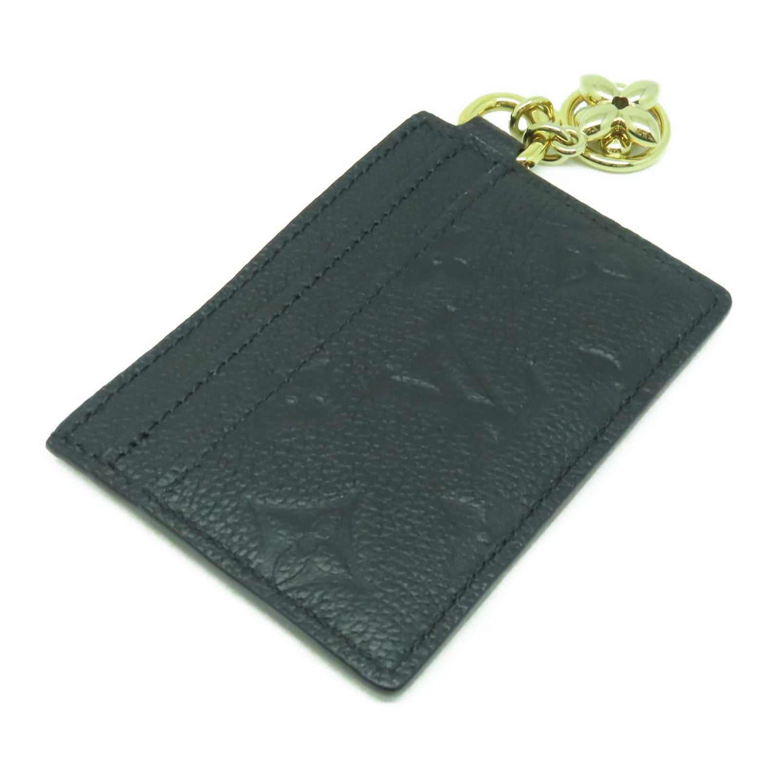 LOUIS VUITTON Monogram Empreinte Charm Card Holder金扣卡片套黑色