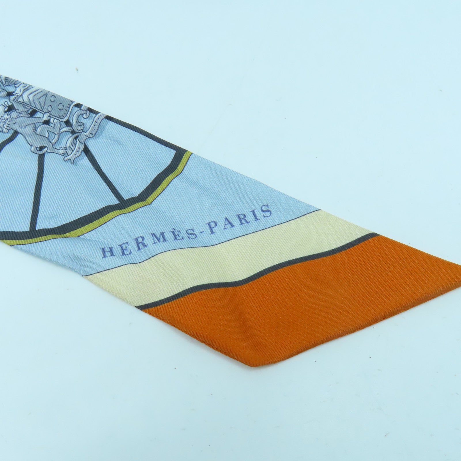 HERMES 絲質Twilly絲巾彩色