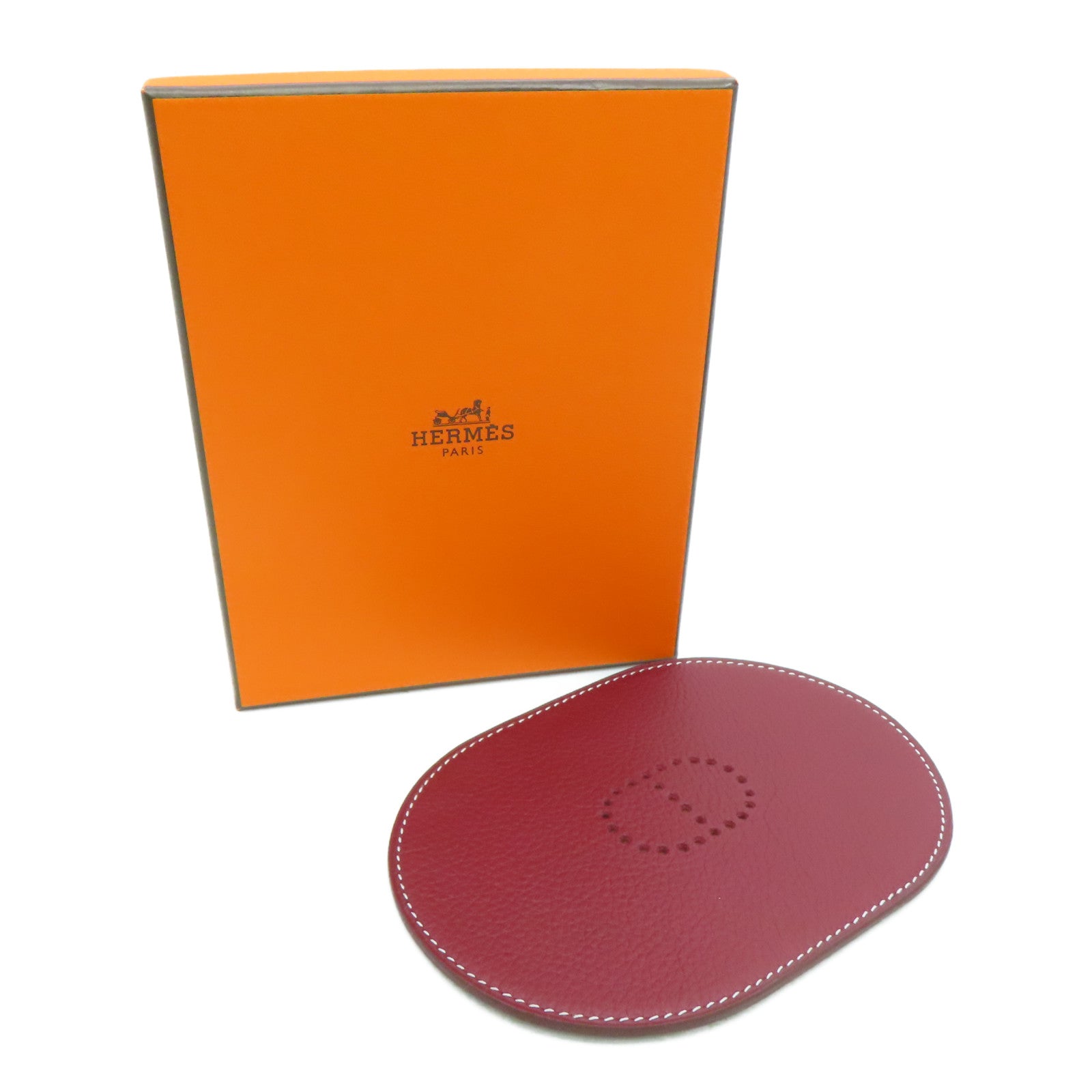 HERMES 【激減優惠】Togo皮革Pad掛飾Gold/Rouge H