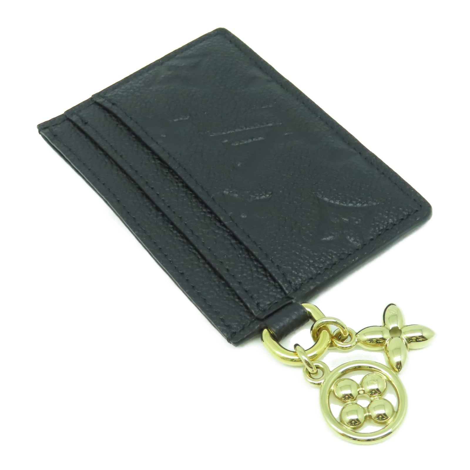 LOUIS VUITTON Monogram Empreinte Charm Card Holder金扣卡片套黑色