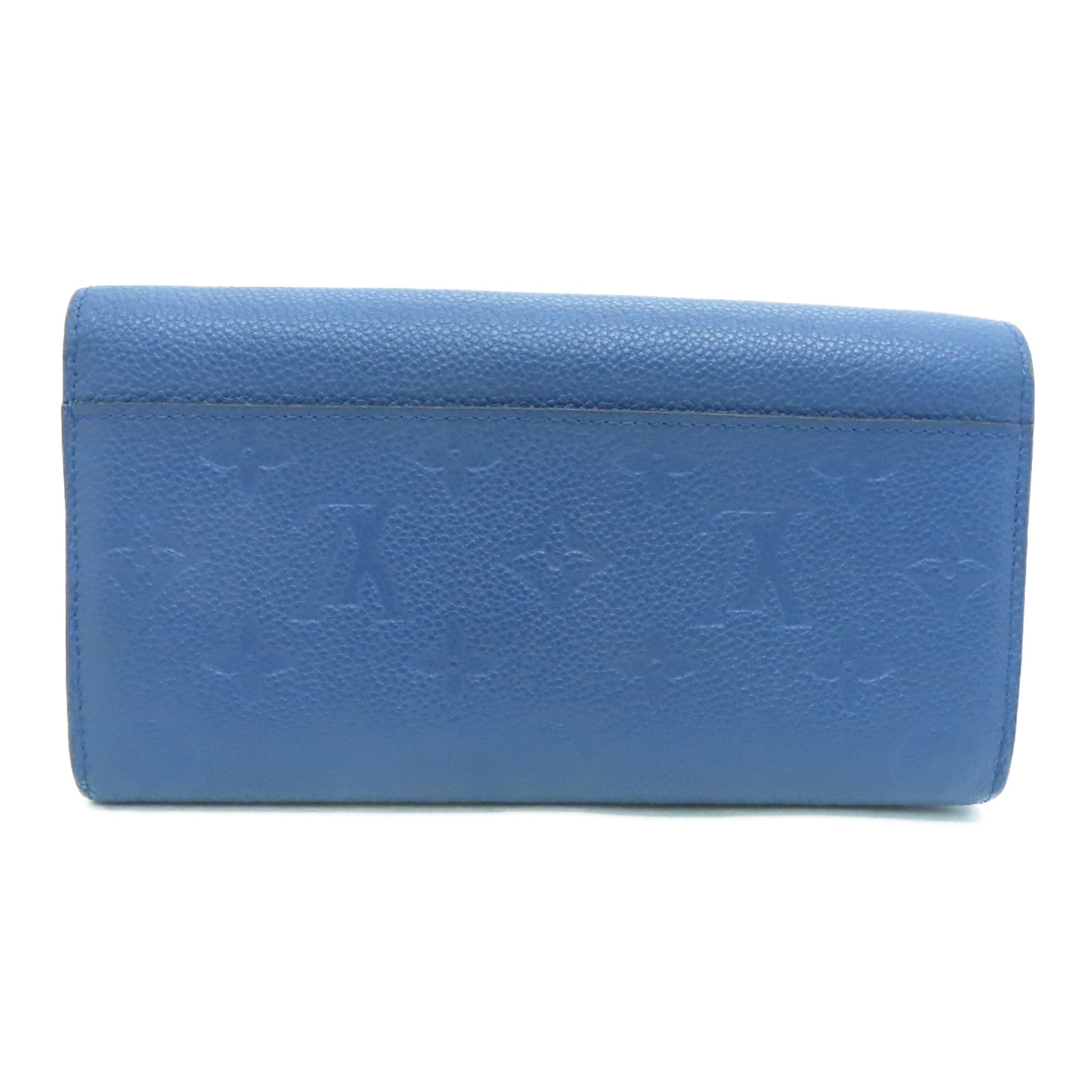 LOUIS VUITTON Monogram Empreinte Sarah金扣钱包深蓝色