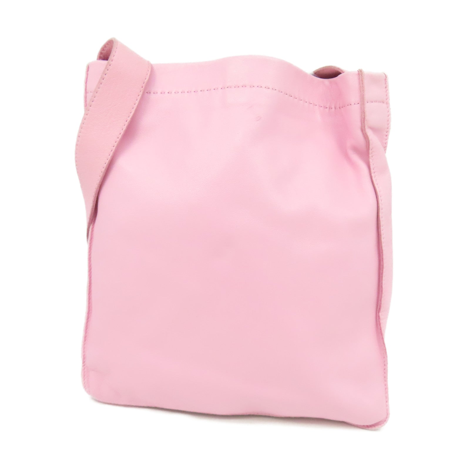 HERMES Swift皮革Clou De Selle Bag銀扣肩背袋粉紅色
