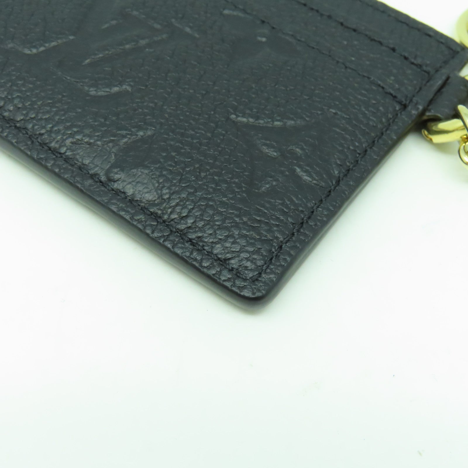 LOUIS VUITTON Monogram Empreinte Charm Card Holder金扣卡片套黑色