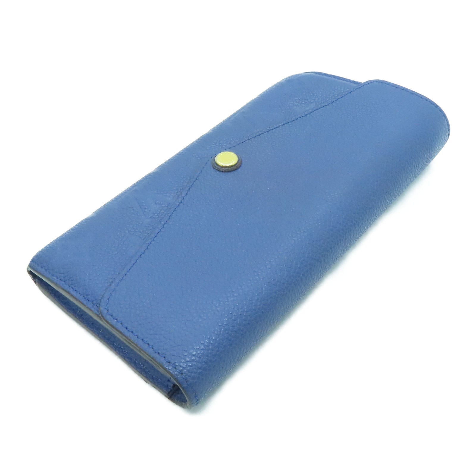 LOUIS VUITTON Monogram Empreinte Sarah金扣钱包深蓝色