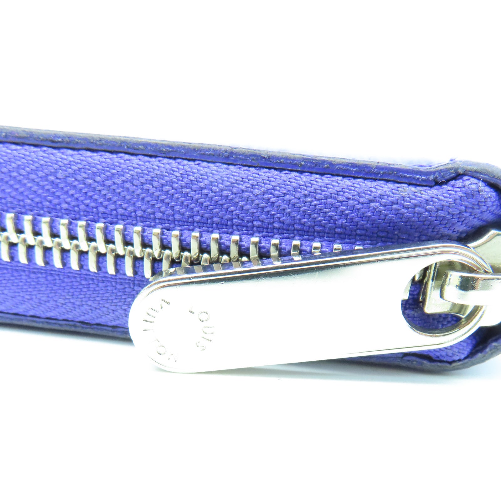 LOUIS VUITTON Epi Zipper Wallet银扣长钱包紫色