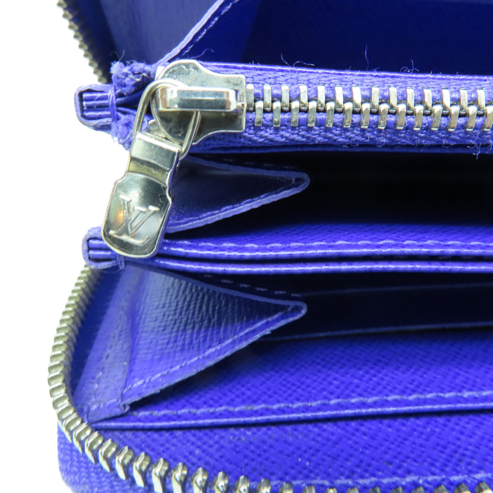 LOUIS VUITTON Epi Zipper Wallet银扣长钱包紫色